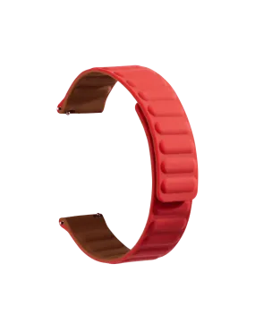 Red Silicone Magnetic Poppy WatchBand for Samsung/OnePlus/Fitbit Smartwatches (20mm)