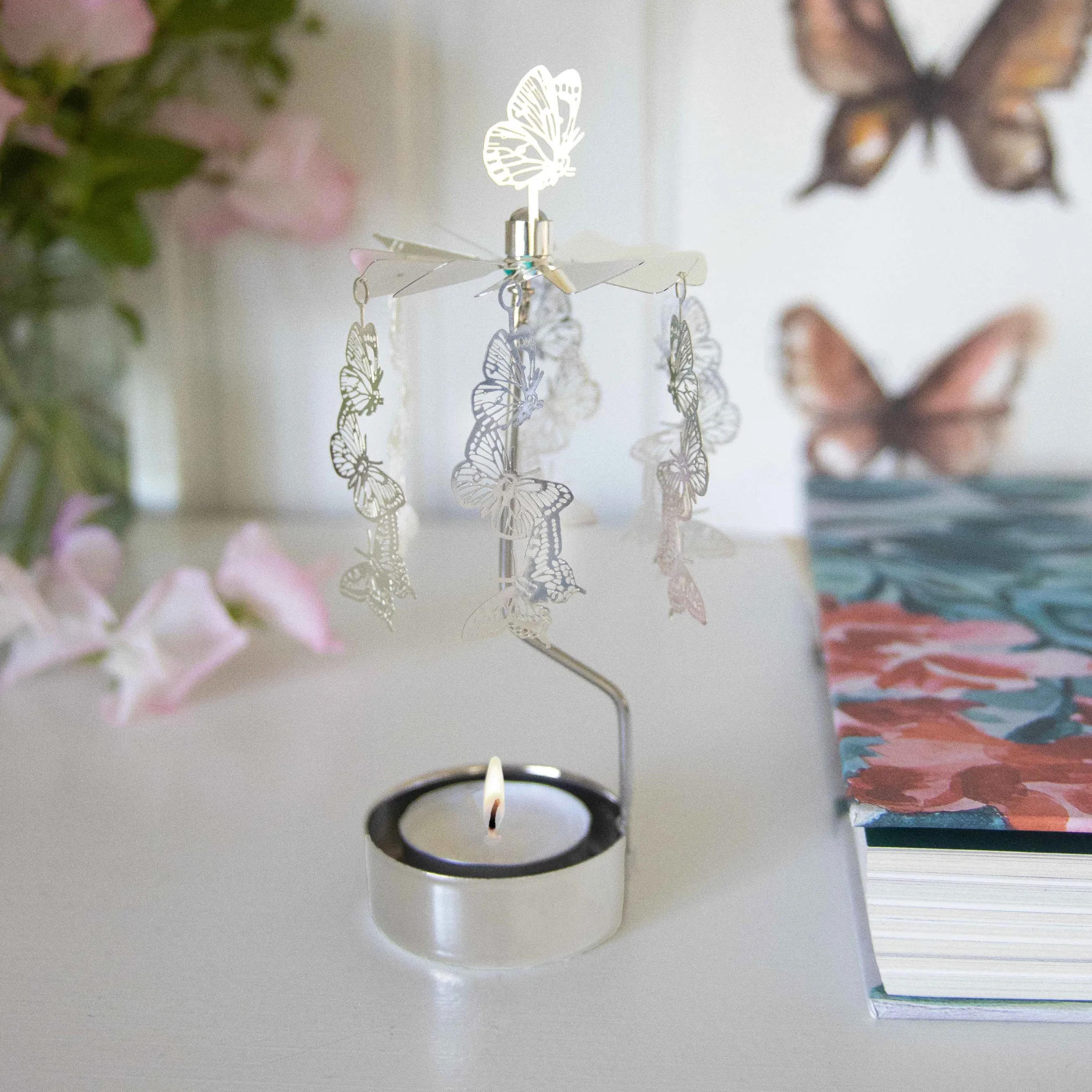 Rotating Candle Holder - Butterflies