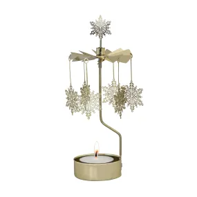 Rotating Candle Holder - Snow Star Gold