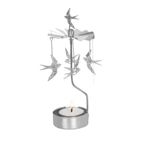 Rotating Candle Holder - Swallow Silver