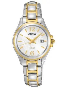 Seiko Ladies Core Series Solar Watch - Two Tone Stainless Steel Case - Date