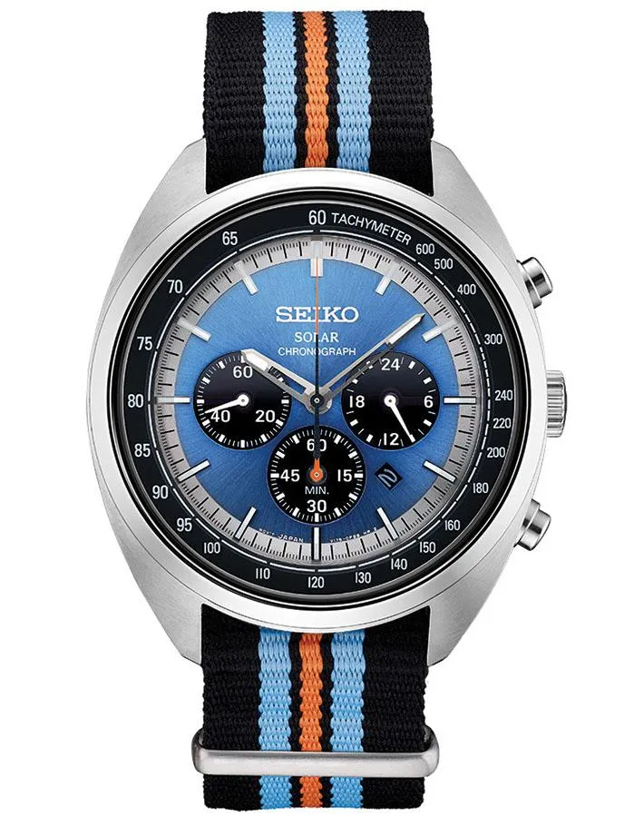 Seiko Mens Recraft Series Watch - Stainless Steel - Chronograph - Date - Nylon