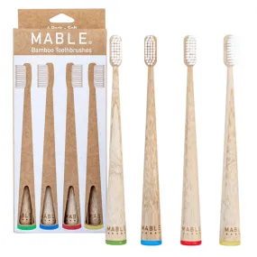 Self Standing Bamboo Toothbrush: Pack of 4