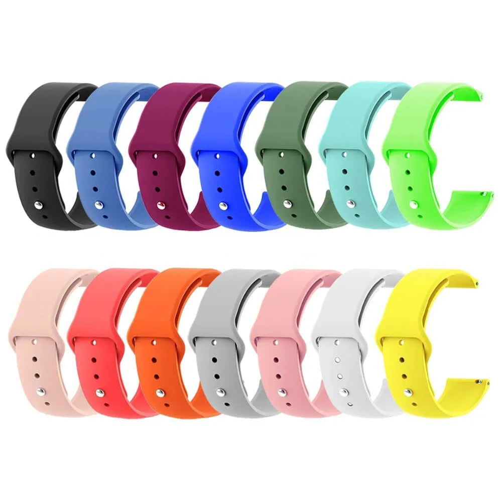 Silicone Button Style Watch Straps Compatible with Seiko 20mm Range