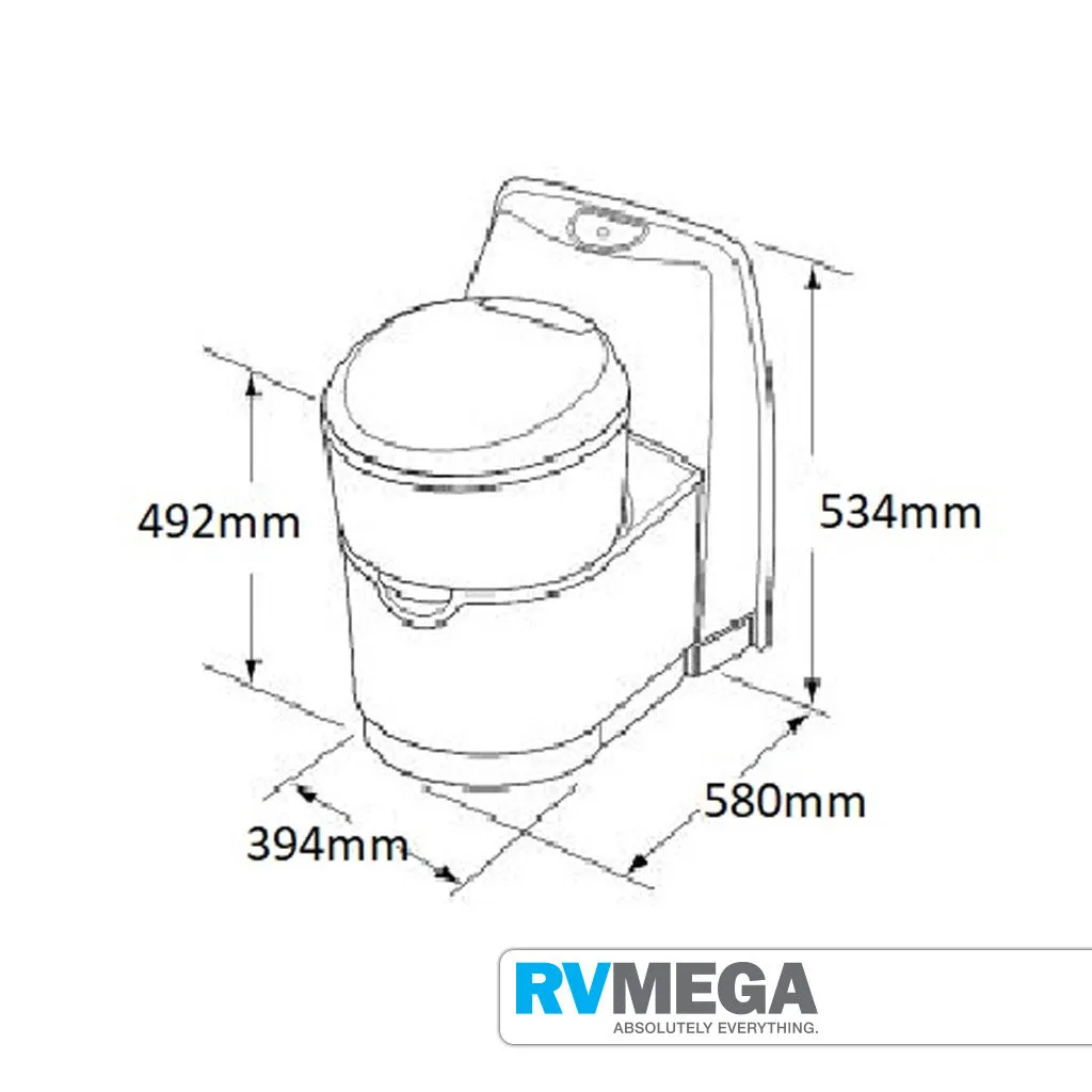 Thetford C223CS Swivel Toilet 12Volt No Door