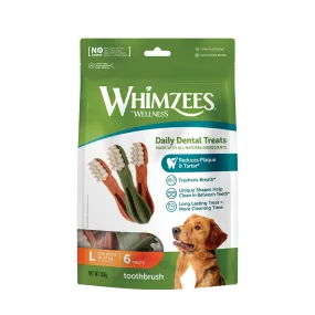 Whimzees All Natural Dental Treats for Dogs Toothbrush L 6pcs