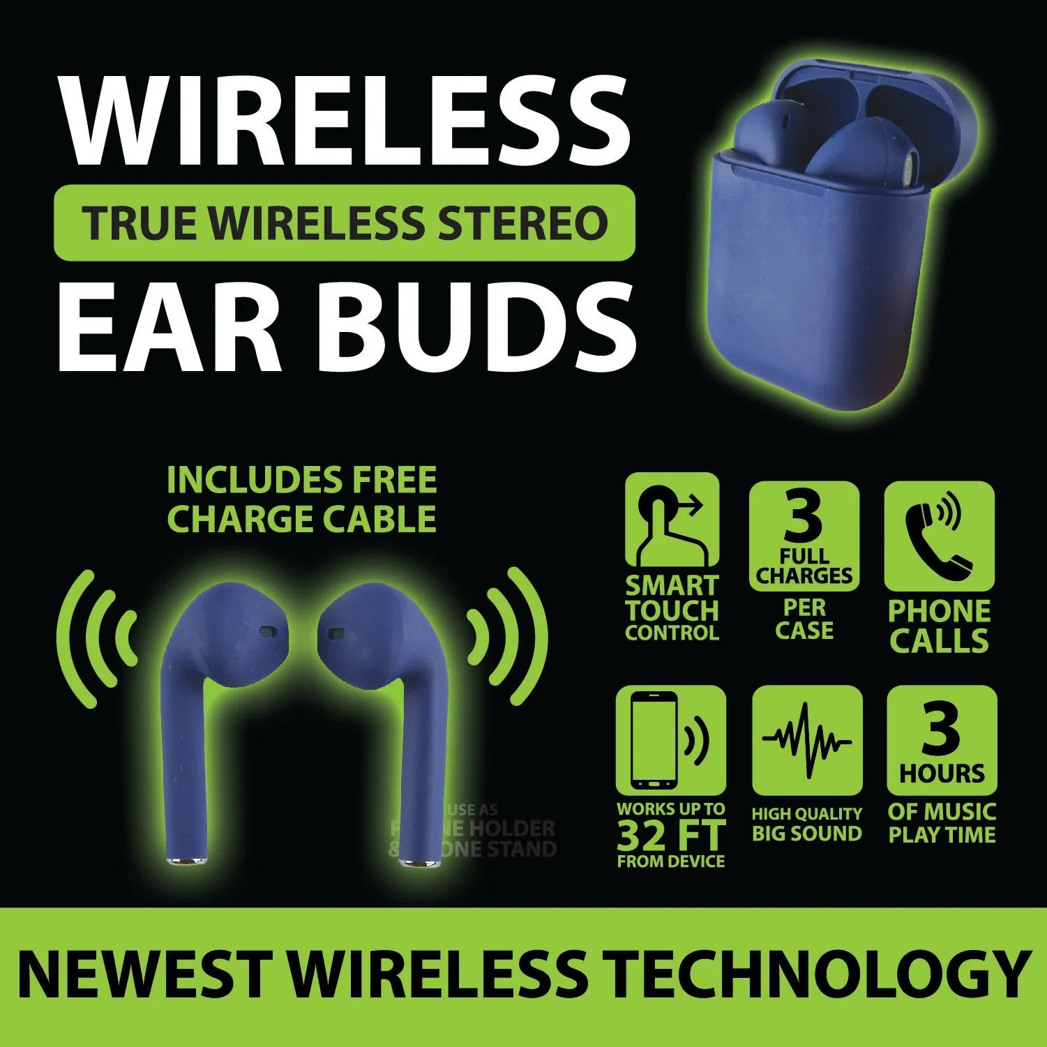 Wireless Earbuds with Case - 6 Pieces Per Retail Ready Display 22114