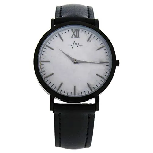 Woman Watch Andreas Osten Quartz Movement White Case 36mm And Black Leather Bracelet AO-180