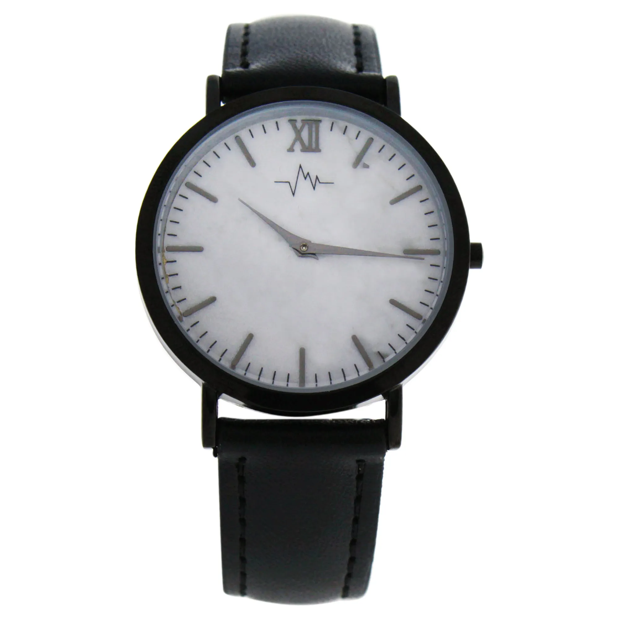 Woman Watch Andreas Osten Quartz Movement White Case 36mm And Black Leather Bracelet AO-180