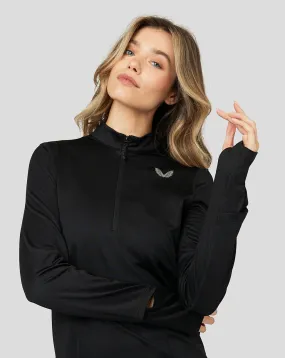 Women's Active Long Sleeve Half Zip Midlayer Top - Black